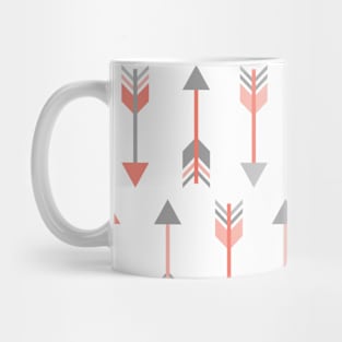 Coral Gray Tribal Arrows Pattern Indian Indigenous Mug